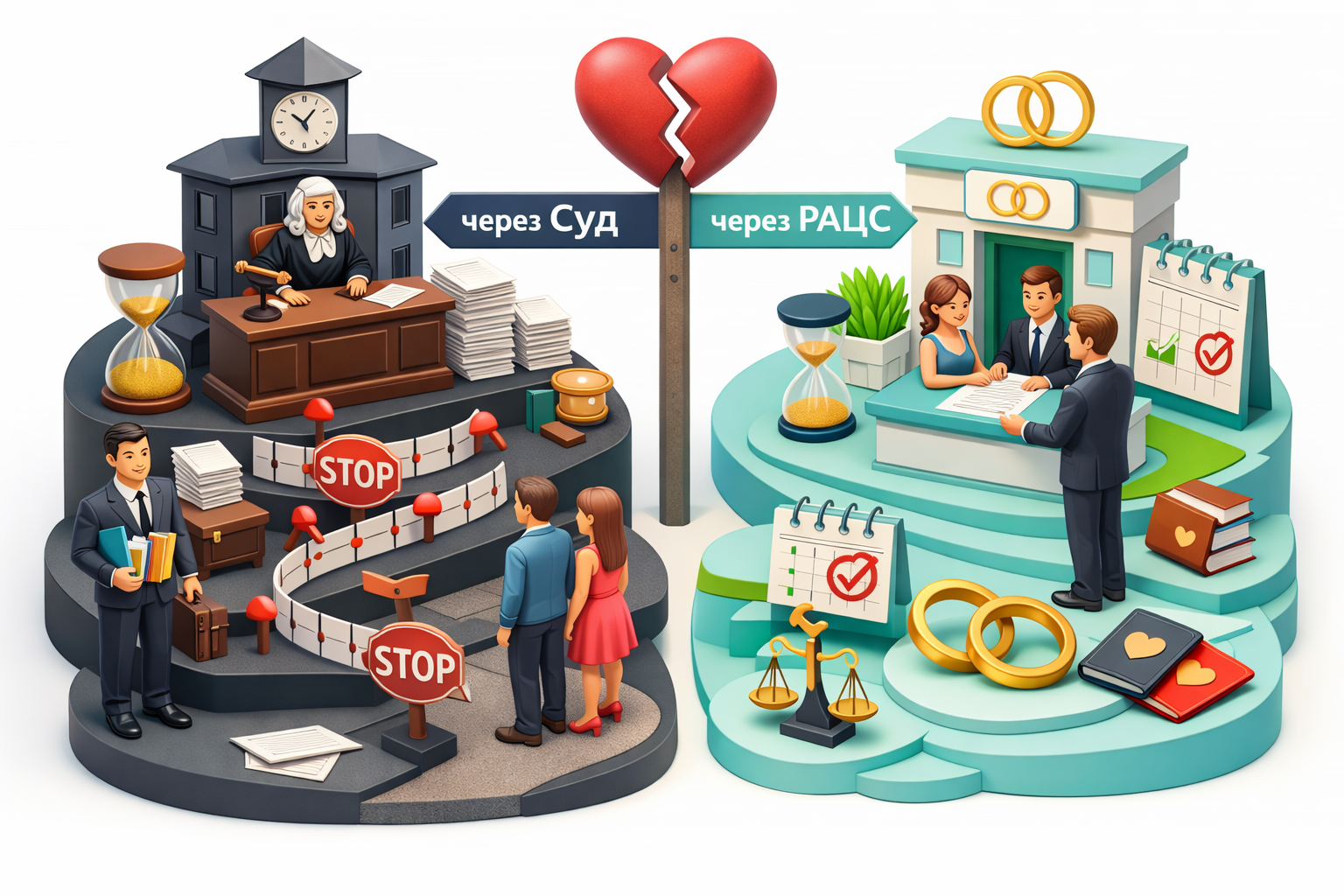 Терміни розлучення через суд і РАЦС в Україні порівняння процедури розірвання шлюбу